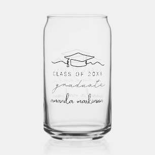 Modern Typography Graduation Class of Can Glass