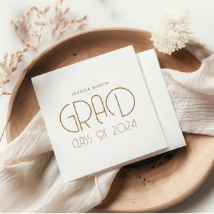 Modern Typography Graduation Party  Napkin