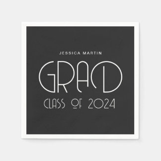 Modern Typography Graduation Party  Napkin