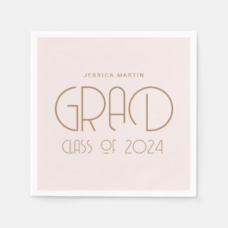 Modern Typography Graduation Party  Napkin