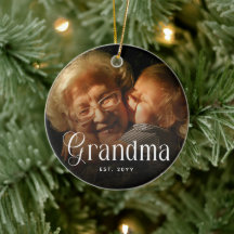 Modern Typography Grandma Custom Photo Gift