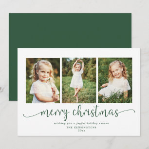 Modern Typography Green Christmas Holiday 3 Photo