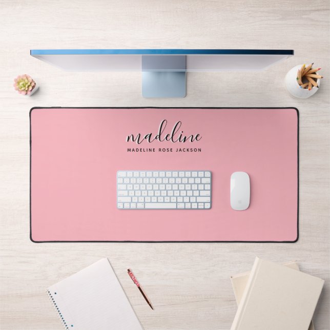 Modern Typography Grey Monogram Desk Mat (Office 1)