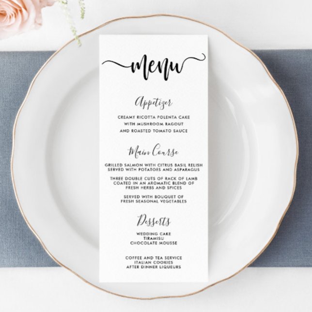 Modern Typography Hand Lettering Wedding Menu (Creator Uploaded)