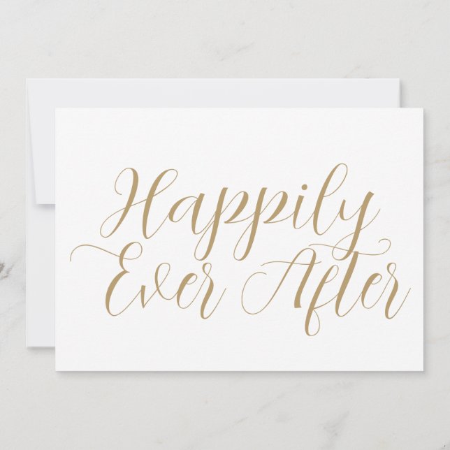 Modern Typography Happily Ever After Wedding Invitation (Back)