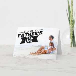 Modern Typography Happy Father's Day Photo Card