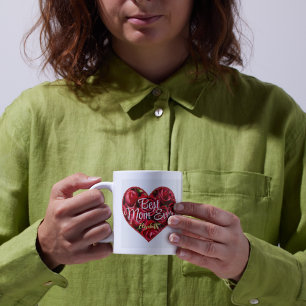 Modern Typography Heart Best Mom Ever Mothers Day Coffee Mug