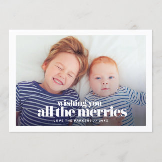 Modern Typography Holiday Photo Card