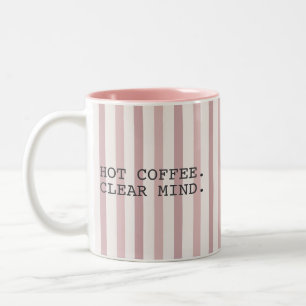 Modern Typography Hot Coffee Humor Two-Tone Coffee Mug