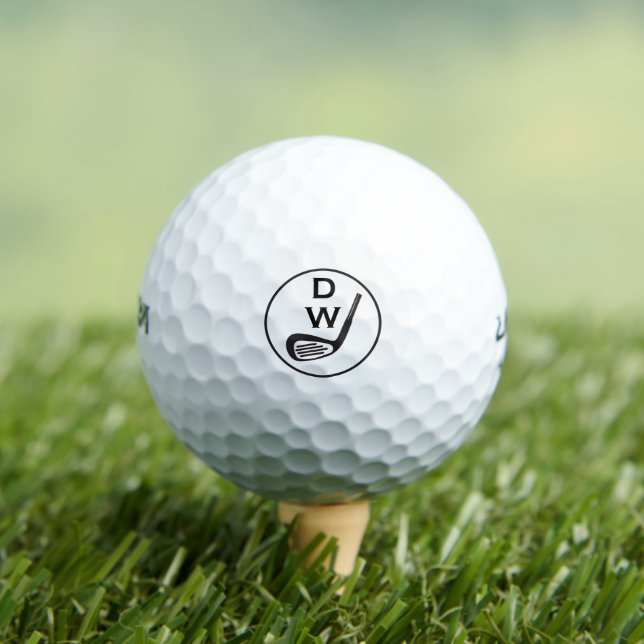 Modern typography initials monogram golf balls (Insitu Tee)