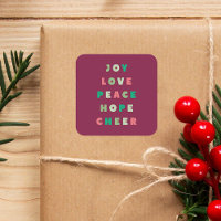 Modern Typography Joy Love Peace Hope Christmas