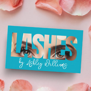 Modern typography "LASHES by" lash artist Business Card