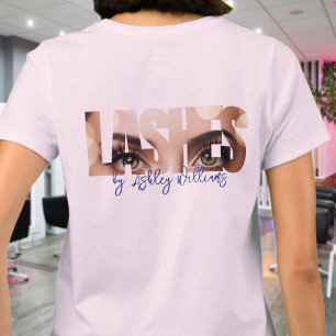 Modern typography "LASHES by" lash artist T-Shirt