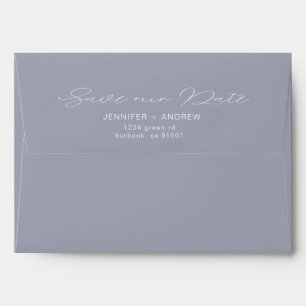 Modern Typography Lilac Pre-Addressed Wedding Envelope