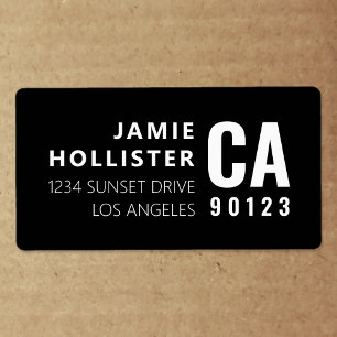 Modern Typography Look Black/White Return Address