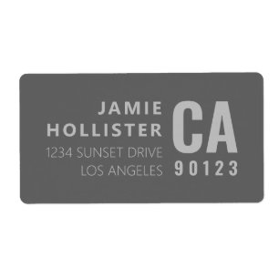 Modern Typography Look Grey Return Address