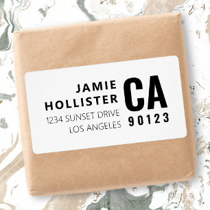 Modern Typography Look White/Black Return Address