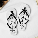 Modern Typography "Maid of Honour" Flip Flops<br><div class="desc">Personalized Bridal party flip-flops featuring an stylish and trendy script typography. Customize with the bride and groom's monogram, wedding date, and Maid of Honour's name for a one of a kind design! Looking for a custom colour? No problem! Just send your request to heartlockedstudio at gmail dot com and we'll...</div>