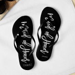 Modern Typography "Maid of Honour" Flip Flops<br><div class="desc">Personalized Bridal party flip-flops featuring an stylish and trendy script typography. Customize with the bride and groom's monogram, wedding date, and Maid of Honour's name for a one of a kind design! Looking for a custom colour? No problem! Just send your request to heartlockedstudio at gmail dot com and we'll...</div>
