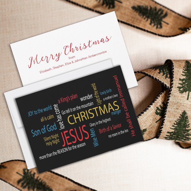 Modern Typography Meaning of Christmas Holiday Card (It's the card with the words about the real meaning of Christmas! Perfect for friends and family.)