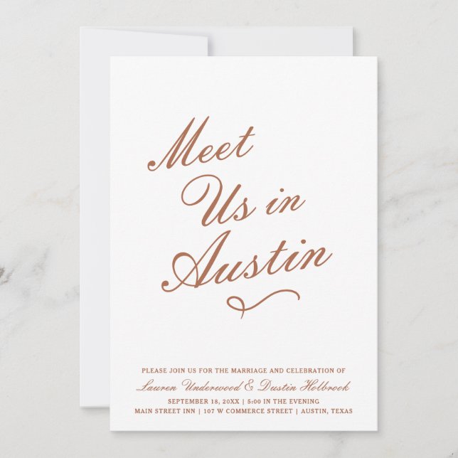 Modern Typography Meet Us | Wedding Save the Date Invitation (Front)