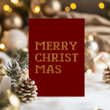 Modern Typography Merry Christmas Foil Card
