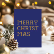 Modern Typography Merry Christmas Foil Card