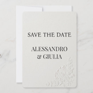 Modern Typography Minimalist Black and White Weddi Save The Date