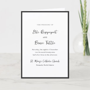 Modern Typography Minimalist Catholic Wedding Program