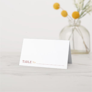 Modern typography minimalist fall wedding place card