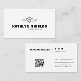 modern Typography minimalist photographer Business Card