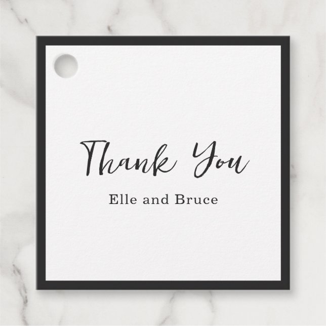 Modern Typography Minimalist Wedding Favour Tags (Front)