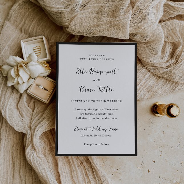 Modern Typography Minimalist Wedding Invitation (Creator Uploaded)
