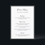Modern Typography Minimalist Wedding Menu<br><div class="desc">This design is part of a timeless minimalist wedding invitation suite featuring elegant script typography paired with a classic serif font in soft black and white. This modern design embraces simplicity with a refined layout, perfect for couples seeking understated sophistication. Ideal for formal, modern, or classic weddings, this clean aesthetic...</div>