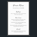 Modern Typography Minimalist Wedding Menu<br><div class="desc">This design is part of a timeless minimalist wedding invitation suite featuring elegant script typography paired with a classic serif font in soft black and white. This modern design embraces simplicity with a refined layout, perfect for couples seeking understated sophistication. Ideal for formal, modern, or classic weddings, this clean aesthetic...</div>