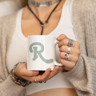 Modern Typography Monogram Coffee Mug