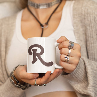 Modern Typography Monogram Coffee Mug