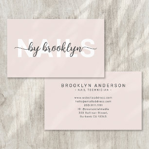 Modern Typography Nail Artist Business Card