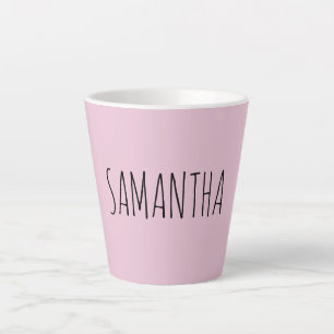 Modern Typography Name Pink Latte Mug