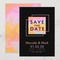 Modern Typography Orange Candy Save The Dates Card
