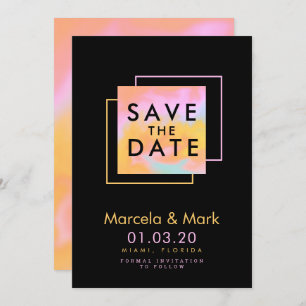 Modern Typography Orange Candy Save The Dates Card