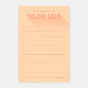 Modern Typography Orange To Do List Post-it Notes