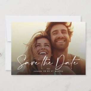 Modern Typography Overlay Photo Save The Date