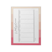 Modern typography pastel stripes weekly planner notepad (Rotated)