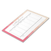 Modern typography pastel stripes weekly planner notepad (Angled)