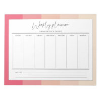 Modern typography pastel stripes weekly planner