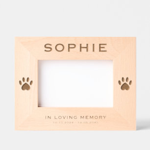 Modern Typography Paw Prints In Loving Memory Pet Etched Frames