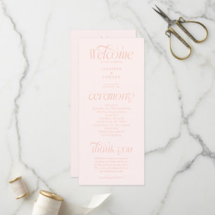 Modern Typography Peach Wedding Program