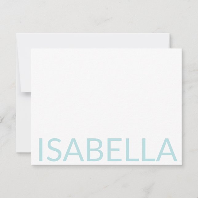 Modern Typography Personalized Blue Name   Card (Front)