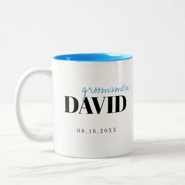 Modern Typography Personalized Groomsmen Mug (Left)